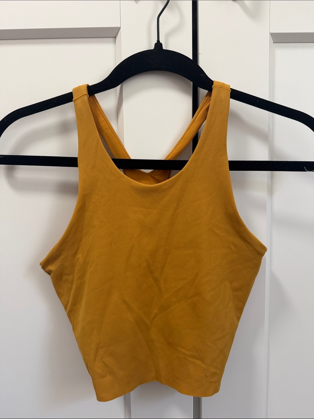 Nike Yoga Mustard Yellow Women's Cropped Tank Top